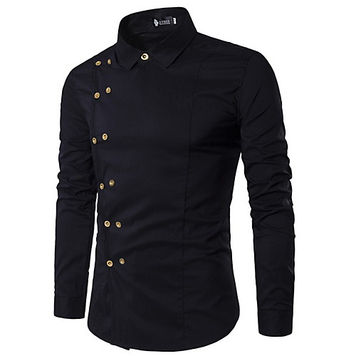 

Men's Shirt Solid Colored Long Sleeve Daily Tops White Black Red