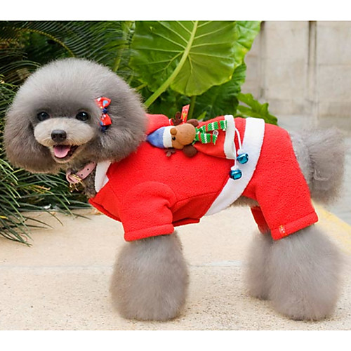 

Dog Costume Coat Jacket Christmas Cosplay Christmas Outdoor Winter Dog Clothes Puppy Clothes Dog Outfits Red Costume Baby Small Dog for Girl and Boy Dog Polyster S M L XL XXL