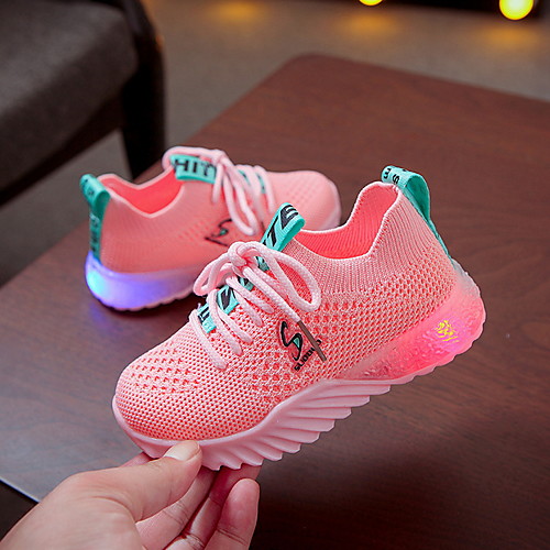 

Boys' LED / Comfort / USB Charging Mesh Trainers / Athletic Shoes Little Kids(4-7ys) Running Shoes Luminous White / Black / Pink Summer