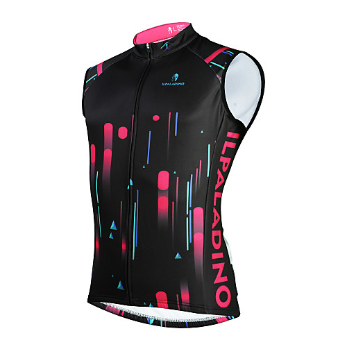 

ILPALADINO Men's Sleeveless Cycling Vest Winter Fleece Black Bike UV Resistant Fleece Lining Sports Mountain Bike MTB Clothing Apparel / Micro-elastic