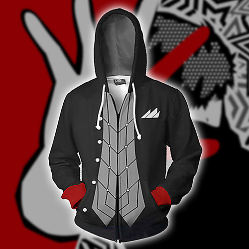 

Inspired by Persona Series Cosplay Hoodie Poly / Cotton 3D Zipper For Men's / Women's