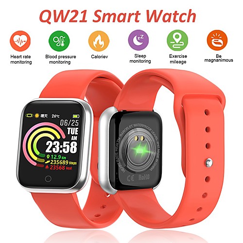 

QW21 Smart Fitness Bracelet Fitness Tracker Waterproof Heart Rate Monitor Blood Pressure IPS Colorful Touch Screen Smart band