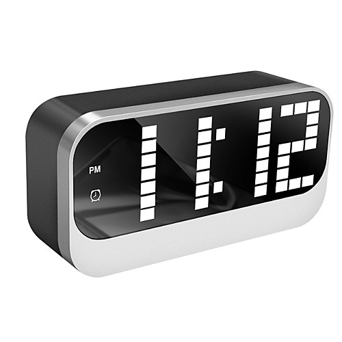 

Digital LED Alarm Clock with Dimmer and Snooze, 2 Level Alarm Volume Optional, Large White Digit Display Bedside Clocks with USB Port Phone Charger