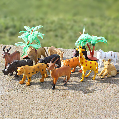 

12pcs Animal Action Figures Set Modeling Elephant / Baboon / Lion / Mountain cow / Goat / Wild boar / Hedgehog