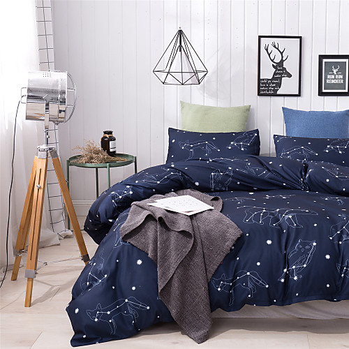 

Star Night Print 3 Pieces Bedding Set Duvet Cover Set Modern Comforter Cover-3 Pieces-Ultra Soft Hypoallergenic Microfiber Include 1 Duvet Cover and 1 or2 Pillowcases