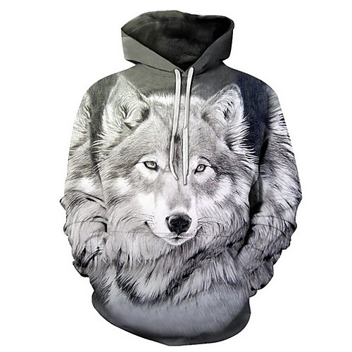 

Men's Hoodie Print 3D Hooded Basic Hoodies Sweatshirts Gray