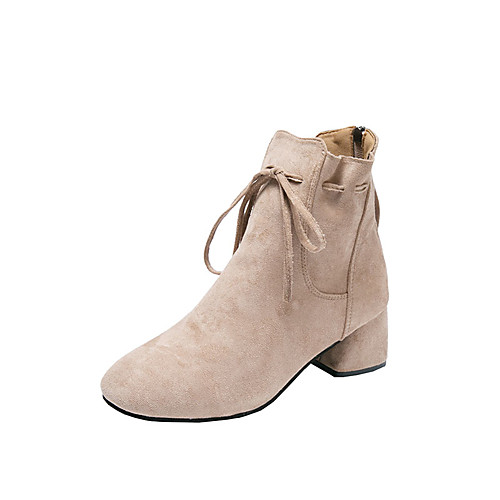 

Women's Boots Chunky Heel Round Toe PU Winter Brown / Black / Beige