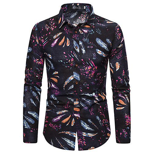 

Men's Shirt Graphic Long Sleeve Daily Tops Rainbow