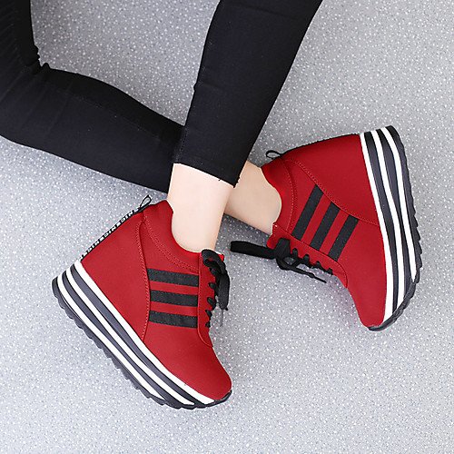 

Women's Sneakers Creepers Round Toe Suede Casual / Preppy Spring & Fall / Fall & Winter Black / White / Red
