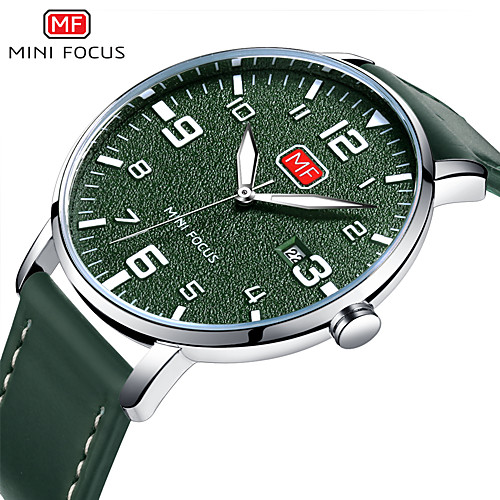 

MINI FOCUS Men's Dress Watch Analog Quartz Formal Style Modern Style Fashion Water Resistant / Waterproof Casual Watch Large Dial / Genuine Leather