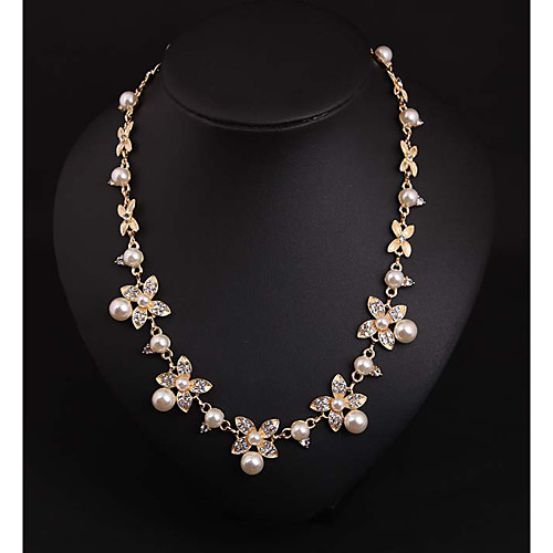 

Pearl Necklace Women's Floral Pearl Imitation Pearl Floral / Botanicals Cute Cute White 437 cm Necklace Jewelry 1pc for Wedding Engagement irregular