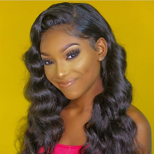 

Human Hair Lace Front Wig Free Part style Brazilian Hair Wavy Body Wave Black Wig 130% Density with Baby Hair Natural Hairline For Black Women 100% Virgin 100% Hand Tied Women's Long Human Hair Lace
