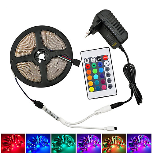 

LED 12V SMD 5050 LED Strip Lights RGB Tiktok Lights Tape Multi-colors with 44Keys Remote 300 LEDs Non-waterproof with Driver