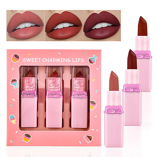 

3PCS/Set Matte Lipstick Sets Waterproof Charming Velvet Lip Gloss Long Lasting Non-stick Cup Lip Makeup