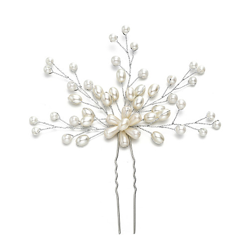 

Pearl / Alloy Hair Pin with Pearl 1 Piece Wedding Headpiece