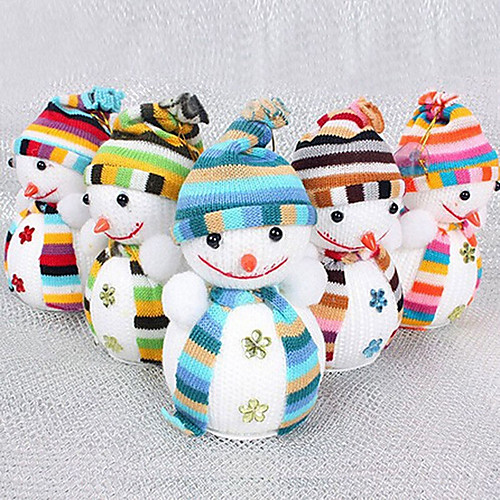 

4PCS Christmas Snowman Hanging Doll Exclusive For Home Christmas Tree Decorations Children's Gift Tiny Toy Random Color