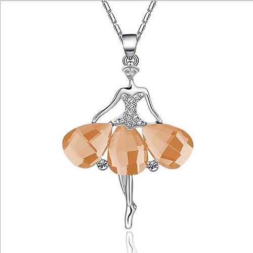 

Pendant Necklace Women's Garnet Platinum Plated Drop Heart Classic Cute Yellow Light Green Pink Light Blue 45 cm Necklace Jewelry 1pc for Daily