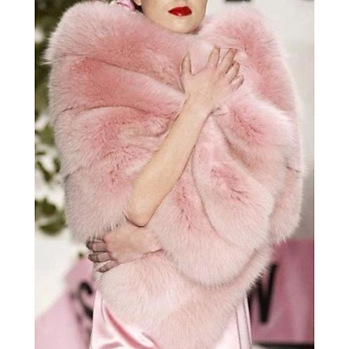 

Sleeveless Capelets Rabbit Fur Wedding Women's Wrap With Belt / Fur