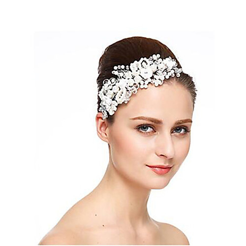 

Crystal / Imitation Pearl / Rhinestone Headdress with Imitation Pearl / Crystal / Rhinestone / Flower 1 Piece Wedding Headpiece