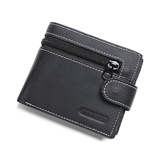 

Men's Nappa Leather / Cowhide Wallet Solid Color Black