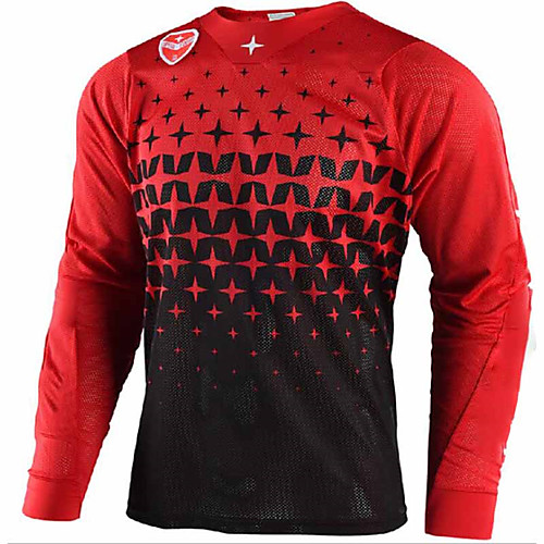 

21Grams Men's Long Sleeve Cycling Jersey Dirt Bike Jersey Winter Fleece Black / Red Bule / Black Bike Jersey Pants Top Mountain Bike MTB Road Bike Cycling UV Resistant Breathable Quick Dry Sports