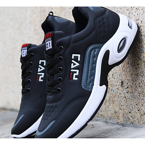 

Men's Comfort Shoes PU Winter Casual Athletic Shoes Running Shoes Warm Slogan Black / Blue