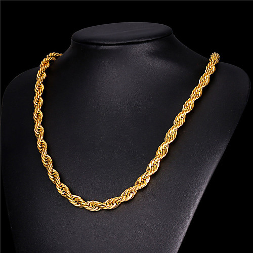 

Men's Necklace Simple Trendy Rock Fashion Titanium Steel Black Gold Silver 46 cm Necklace Jewelry 1pc For Graduation Gift Daily School Festival