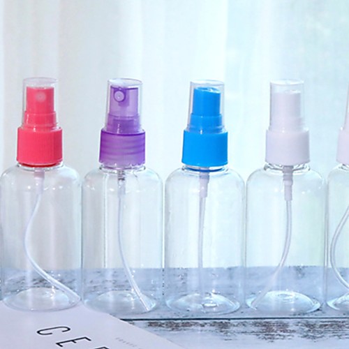

2pcs Transparent Plastic Spray Bottle Small Cosmetic Packing Atomizer Perfume Bottles Atomizing Spray Liquid Container Random Color