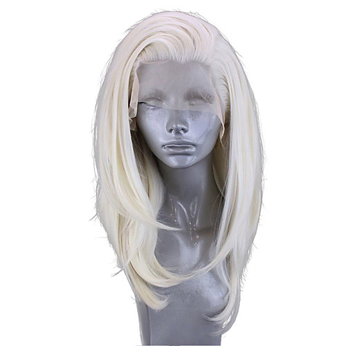 

Synthetic Lace Front Wig Wavy Side Part Lace Front Wig Blonde Short Platinum Blonde Synthetic Hair 14-16 inch Women's Adjustable Heat Resistant Party Blonde