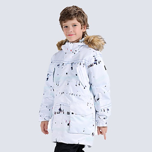 

GSOU SNOW Boys' Girls' Ski Jacket Skiing Camping / Hiking Winter Sports Waterproof Windproof Warm Polyster Tracksuit Ski Wear