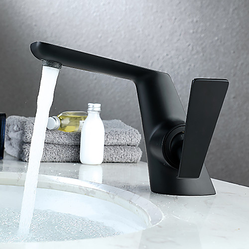 

Bathroom Sink Faucet - Widespread Black Centerset Single Handle One HoleBath Taps