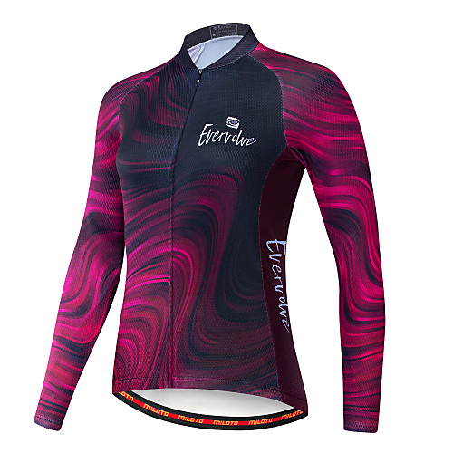 

EVERVOLVE Women's Long Sleeve Cycling Jersey Winter Fleece Lycra Wine Red Bike Jersey Mountain Bike MTB Road Bike Cycling Quick Dry Sweat-wicking Sports Clothing Apparel / Advanced / Stretchy