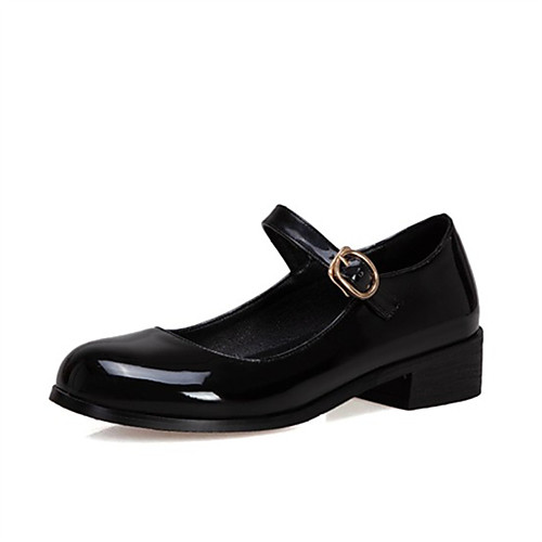 

Women's Flats Chunky Heel Round Toe Party & Evening PU Wine Black Blue