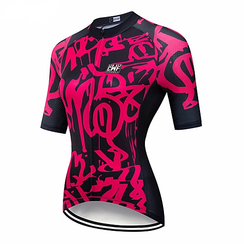 

CAWANFLY Women's Short Sleeve Cycling Jersey Black / Red Geometic Bike Jersey Top Mountain Bike MTB Road Bike Cycling Breathable Quick Dry Back Pocket Sports Clothing Apparel / Advanced / Expert