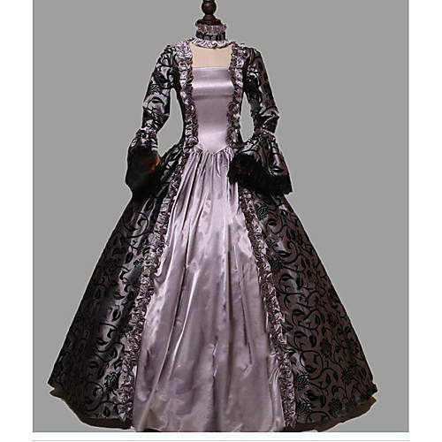 

Princess Maria Antonietta Rococo Victorian Vacation Dress Dress Party Costume Costume Prom Dress Women's Cotton Costume Light Purple Vintage Cosplay Masquerade Party & Evening Long Sleeve Floor