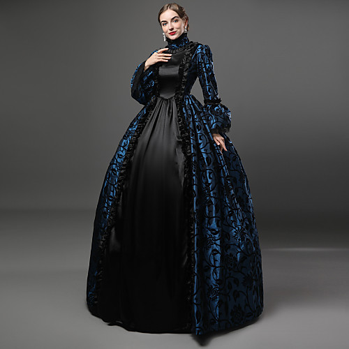 

Maria Antonietta Victorian Medieval 18th Century Vacation Dress Dress Party Costume Masquerade Ball Gown Women's Lace Satin Costume Purple / Yellow / Red Vintage Cosplay Party Prom Long Sleeve Long