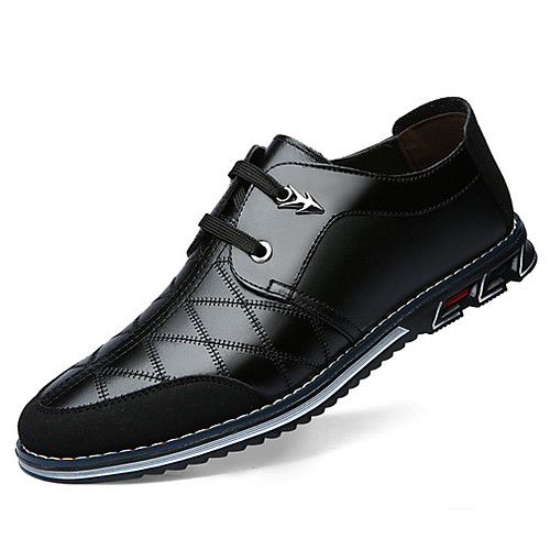 

Men's Derby Shoes Fall / Winter Casual / British Daily Oxfords Cowhide Wear Proof Blue / Brown / Black Color Block