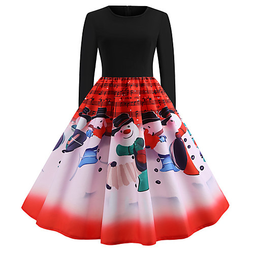 

Santa Claus Christmas Dress Women's Adults' Leisure Christmas Christmas Polyester Dress