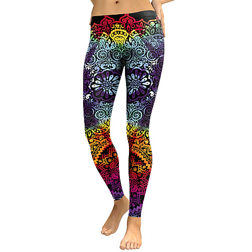 

Women's Sporty Comfort Skinny Gym Yoga Leggings Pants Patterned Full Length High Waist Black