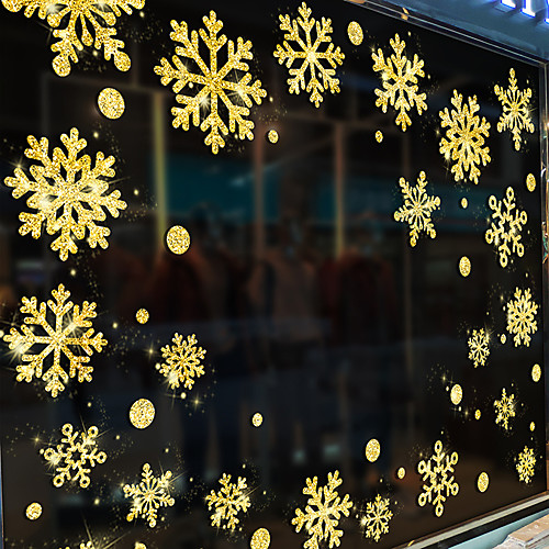 

2020 New Year Christmas DIY Window Stickers Home Shopping Center Golden Snow Merry Christmas Glass Window Wall Sticker Decals 6045cm