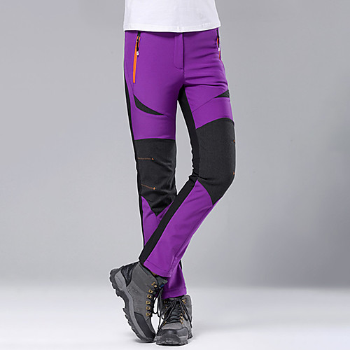 

Women's Hiking Pants Softshell Pants Patchwork Winter Outdoor Waterproof Windproof Breathable Warm Pants / Trousers Bottoms Hunting Fishing Camping / Hiking / Caving Violet Black Burgundy S M L XL XXL