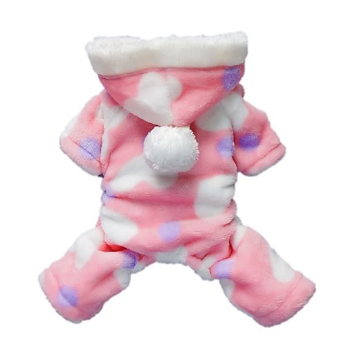 

Cat Dog Hoodie Jumpsuit Pajamas Winter Dog Clothes Black Pink Costume Husky Labrador Golden Retriever Polar Fleece Polka Dot Casual / Daily S M L XL XXL