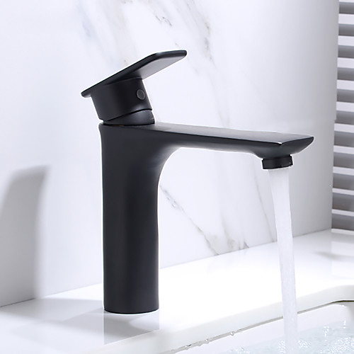 

Bathroom Sink Faucet - Widespread Black Centerset Single Handle One HoleBath Taps