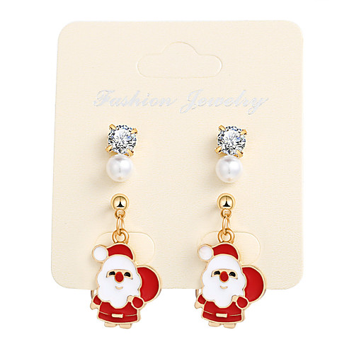 

Women's Drop Earrings Classic Santa Suits Earrings Jewelry Gold For Christmas 3 Pairs