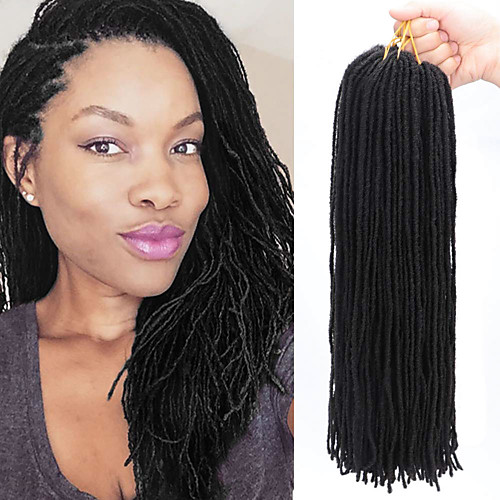 

Braiding Hair Straight Extension Twist Braids Dreadlocks / Faux Locs Synthetic Hair 4 Pieces Hair Braids Natural Color 18 Synthetic Dreadlock Extensions Dreads Locs Birthday Dailywear Gift African