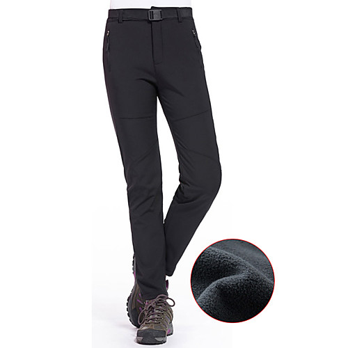 

Women's Hiking Pants Softshell Pants Winter Outdoor Thermal / Warm Waterproof Windproof Fleece Lining Softshell Cotton Pants / Trousers Bottoms Camping / Hiking Hunting Ski / Snowboard Black Purple