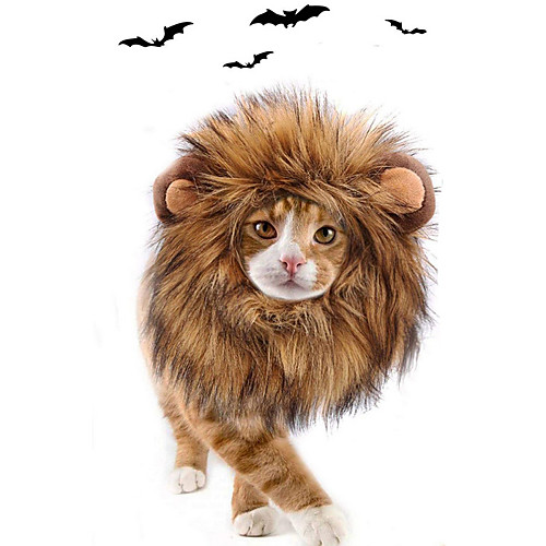 

Dog Cat Halloween Costumes Costume Lion Wig Color Block Leopard Lion Cosplay Halloween Winter Dog Clothes Puppy Clothes Dog Outfits Leopard Yellow Brown Costume for Girl and Boy Dog Polyster M