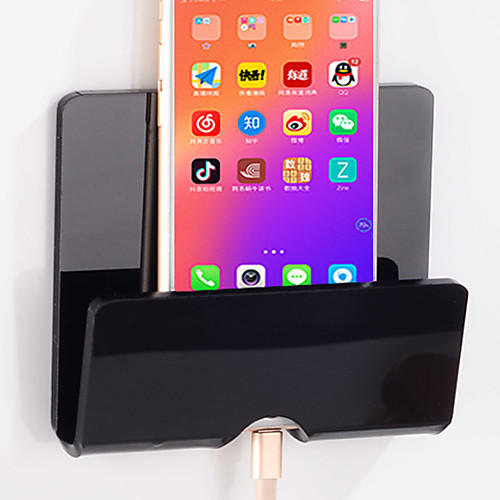 

Bathroom Shelves Plastic Mobile Phone Holder Wall Mount Smart Phone Tablet Hanging Stand Charge Holder Bracket Shelf Nail-free