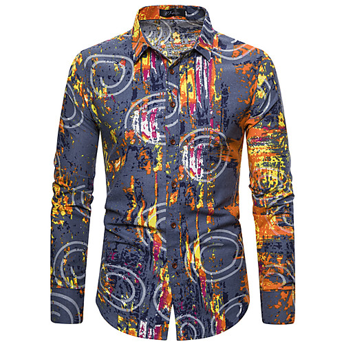 

Men's Shirt Graphic Long Sleeve Daily Tops Rainbow