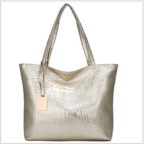 

Women's Zipper Cowhide Tote Black / Gold / Silver